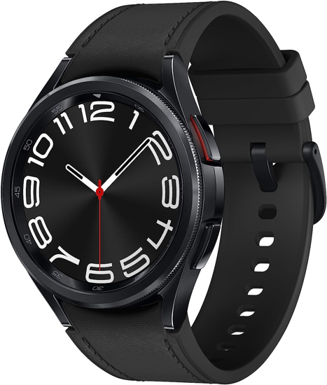 Image sur SAMSUNG Galaxy Watch 6 Classic 43mm Bluetooth Smartwatch, Lunette tournante, Fitness Tracker, Zones RH personnalisées, Coaching de Sommeil Avancé, Moniteur Cardiaque, Capteur BIA, Insights de Santé, Noir